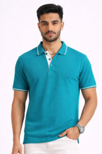 Electric green bio tipped polo T-shirt for branded uniforms and events